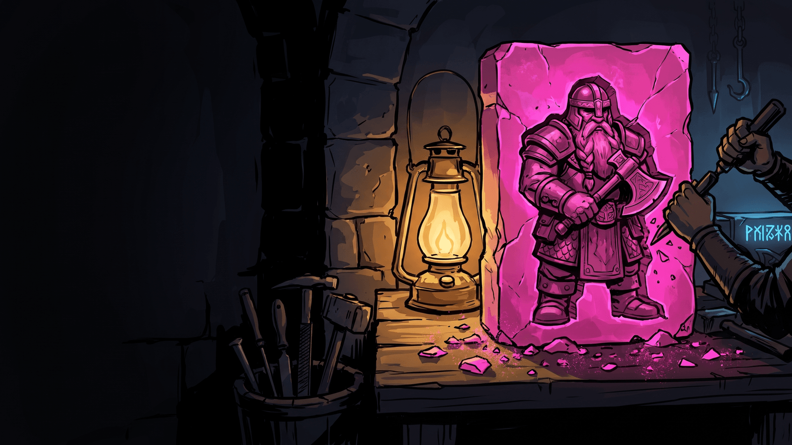 A goblin unit sprite shown three times: on a magenta field, cut out with fringing, and cleanly keyed